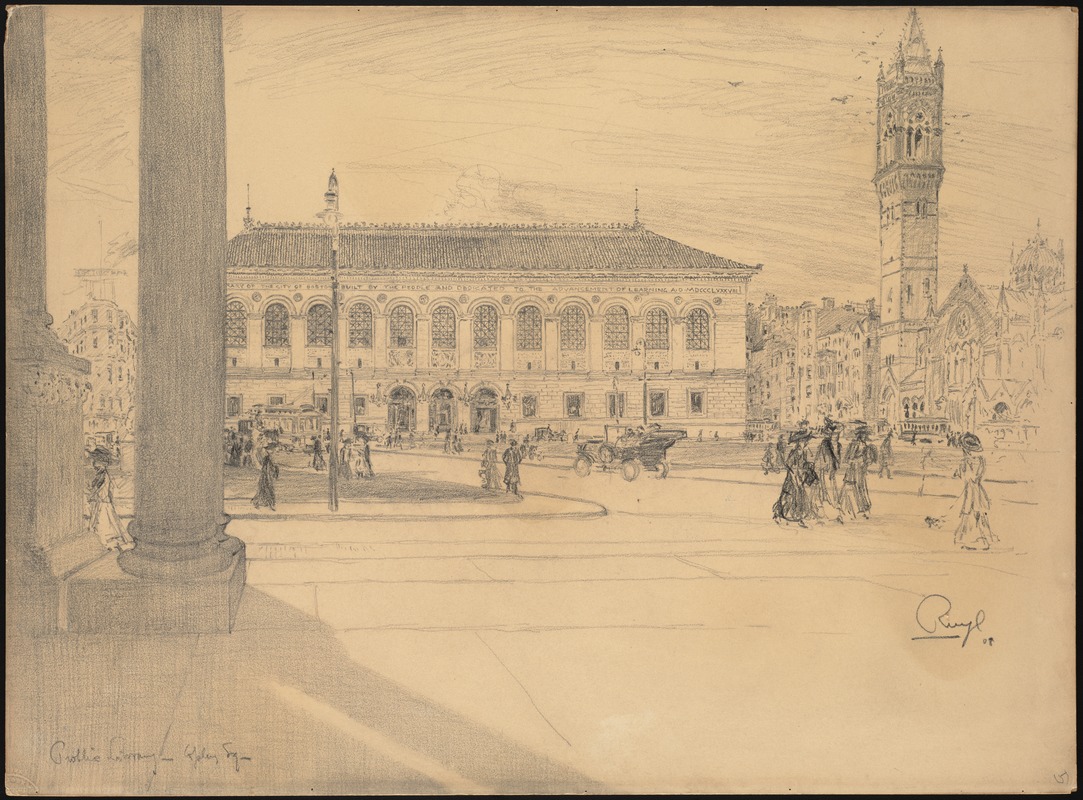 Boston Public Library - Copley Square, 1908.