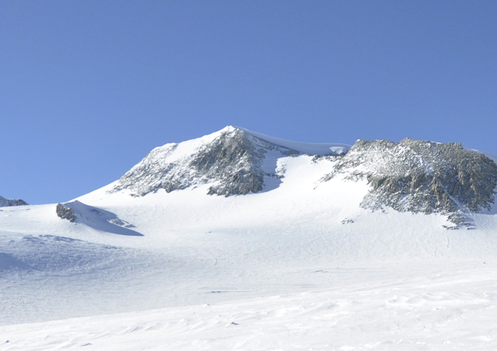 The Vinson Massif peak towers above Antarctica.