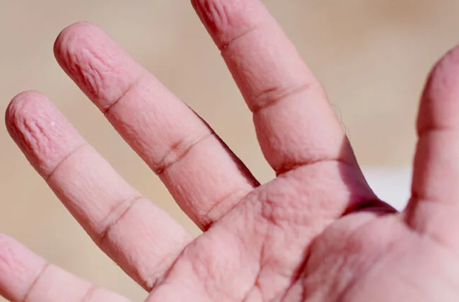 Your skin's grip is increased when exposed to water.